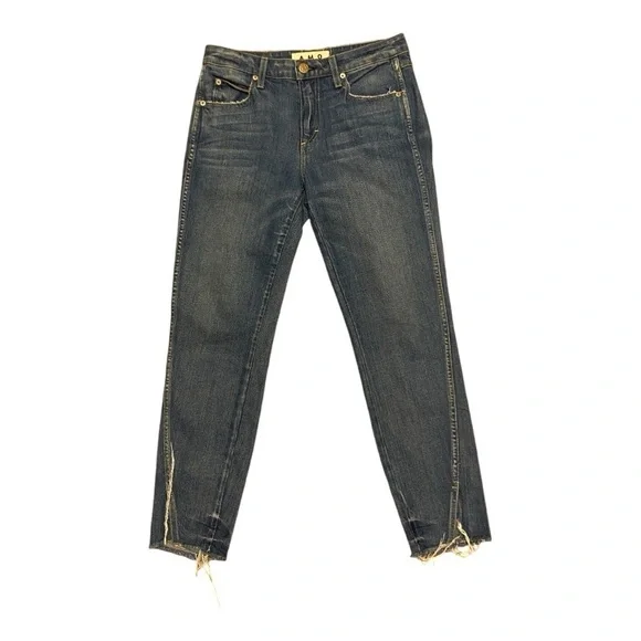 AMO twist with fray skinny mid rise jeans - Picture 2 of 6